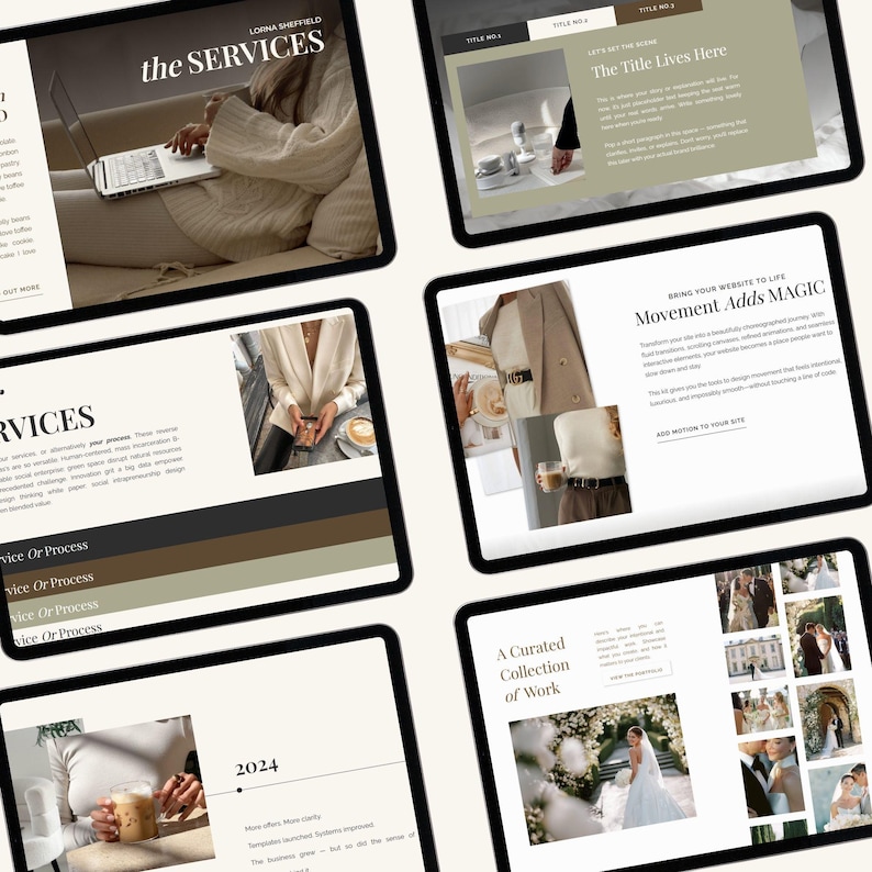 Showit Canvas Add On Bundle, Animation Template, Dfy Showit, Website design, Web Portfolio, Editable Showit Layouts, Modern Canvases image 9