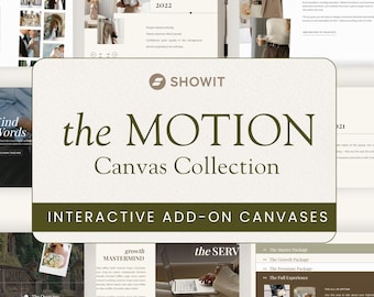 Showit Canvas Add On Bundle, Animation Template, Dfy Showit, Website design, Web Portfolio, Editable Showit Layouts, Modern Canvases