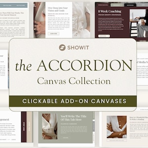 Showit Canvas Add-On-Bundle, Accordion Canvases, Animation Template, Dfy Showit, Website-Design, Web-Portfolio, bearbeitbare Showit-Layouts