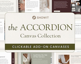 Showit Canvas Add On Bundle, Accordion Canvases, Animation Template, Dfy Showit, Website design, Web Portfolio, Editable Showit Layouts