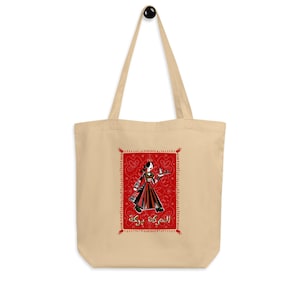 Al Haraka Baraka - الحركة بركة - Joli sac fourre-tout arabe illustration de fille de thé, sac réutilisable d'art de femme du Moyen-Orient, expression arabe