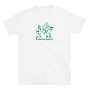 Hummus Homies Short Sleeve Shirt - حمص - Funny Arabic T-Shirt, Middle Eastern Icon tee, Arab cartoon joke shirt, zaknaboot