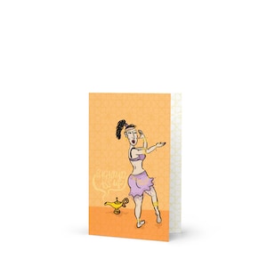 Bagdad Ass Up - Lustige arabische Grußkarte, Bauchtänzerin Karte, Back dat ass up, Cartoon, nahöstlicher Humor, arabisch-amerikanischer Witz