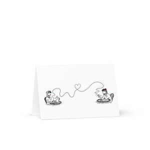 Amour arabe - Carte, cadeau romantique du Moyen-Orient, carte de voeux arabe, coeur cadeau Saint-Valentin, dessin animé mignon café et cigarettes