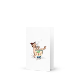 Bain de café arabe - ل عني - carte de voeux drôle de dessin animé arabe, carte du Moyen-Orient, illustration Leave Me Alone