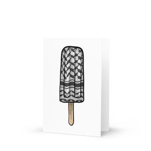 Free Palestine Popsicle - Greeting Card - Summertime Keffiyeh Falasteeni ice cream Arab Middle Eastern Arabic free Gaza art postcard