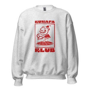 Sudadera de manga larga del Kunafa Club: suéter divertido con dibujos animados de postres árabes y de Oriente Medio.
