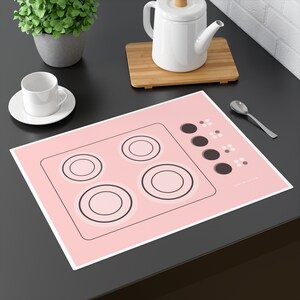 Décoration de cuisine Play - Plaque de cuisson portable Montessori Kitchen Play en rose, déroulez et jouez !