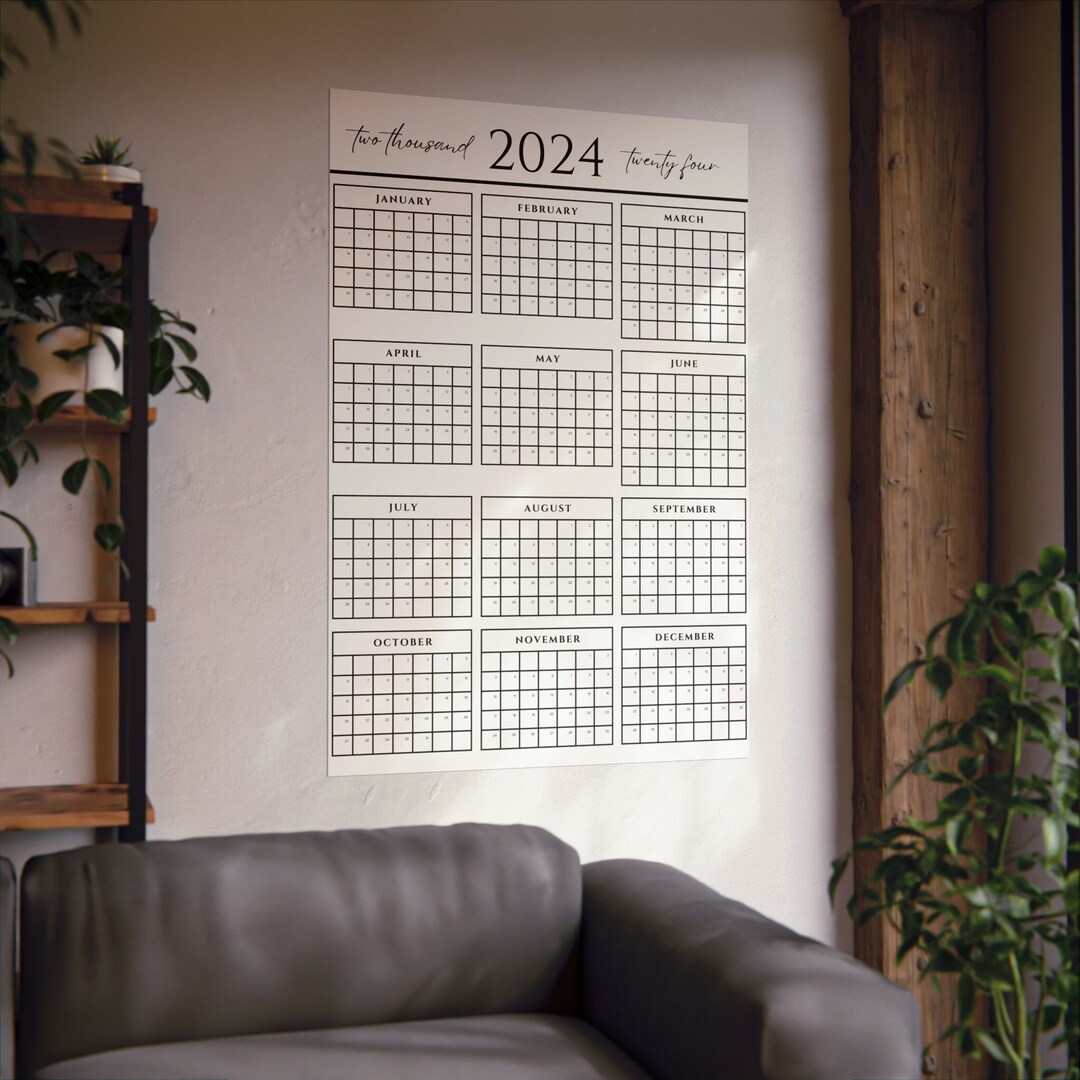 Large Poster Wall Calendar, Annual Planner for Office, Home, School ...