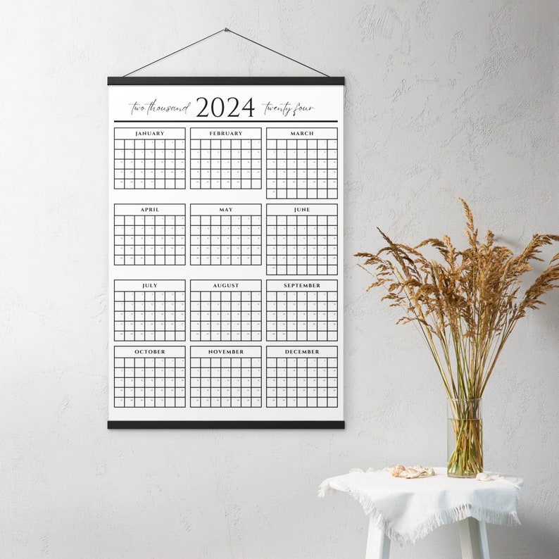 Poster Wall Calendar 2024, Planning Annual Calendar for Office, Home