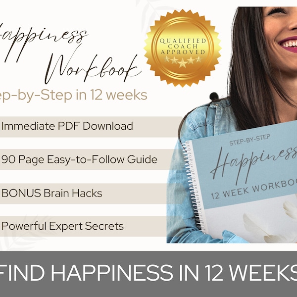 Digital Happiness Workbook Erwachsene für IPad GoodNotes Journal Planer Prompts Printable Mental Gesundheit Self Care Journal Tracker Planer