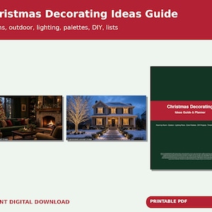 Christmas Decorating Ideas Guide Printable, Holiday Decor Planner, Christmas Lighting Plan, Color Palettes, DIY Christmas Decor