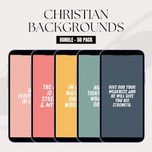 Christian Bible Verse Wallpaper | iPhone | High Resolution | Bible Verse Wallpaper | Digital Download | Neutral Colors - 50 Pack