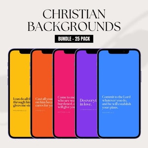 Christian Bible Verse iPhone Wallpapers | High-Resolution Digital Download | 25 Vibrant Designs