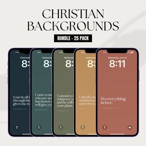 Christliche Bibel Vers Wallpaper | iPhone | Hohe Auflösung | Bibel Vers Wallpaper | Digitaler Download | Neutrale Farben - 25er Pack