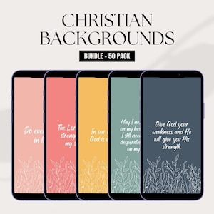 Christian Bible Verse Wallpaper | iPhone | High Resolution | Bible Verse Wallpaper | Digital Download | Neutral Colors - 50 Pack