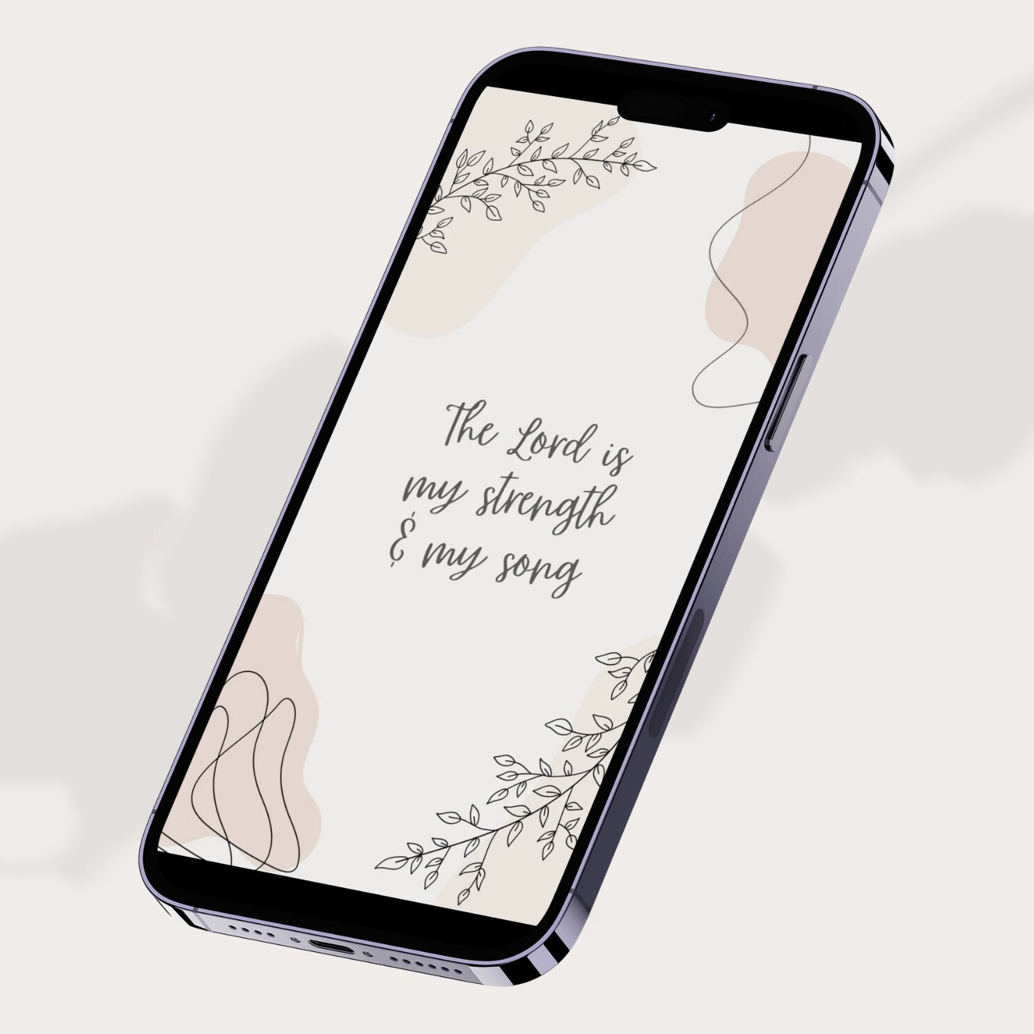 Christian Bible Verse IPhone Wallpaper Neutral Floral 5 Pack digital 