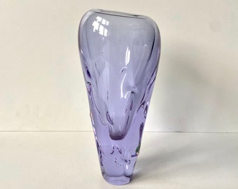 Verre de Bohême - Violet - Vase - Autocollant - JBS - 20e siècle - République tchèque