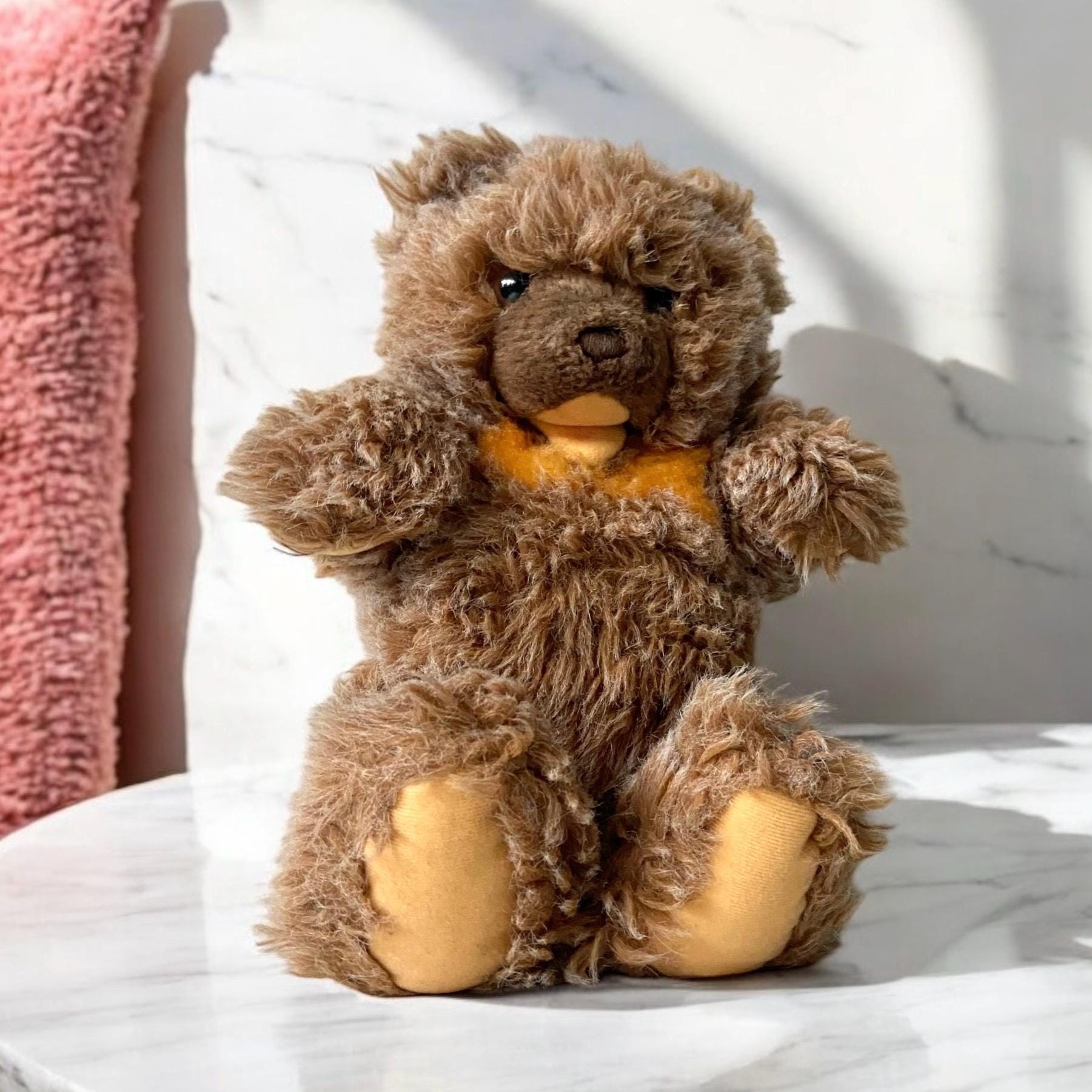 Vtg 90s Teddy Bear Belt Sz 36 Steiff Germany Leather Belt Hugging Bear Buckle Steiff German Teddy Bears in Lederhosen & Dirndl 0275/28  main image 3