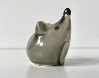 Goebel - Gray mouse - German porcelain - Small statue - Sculpture