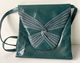 Vintage Bally Tasche – Grünes Leder – Swiss Made – Umhängetasche – Leder, Leder
