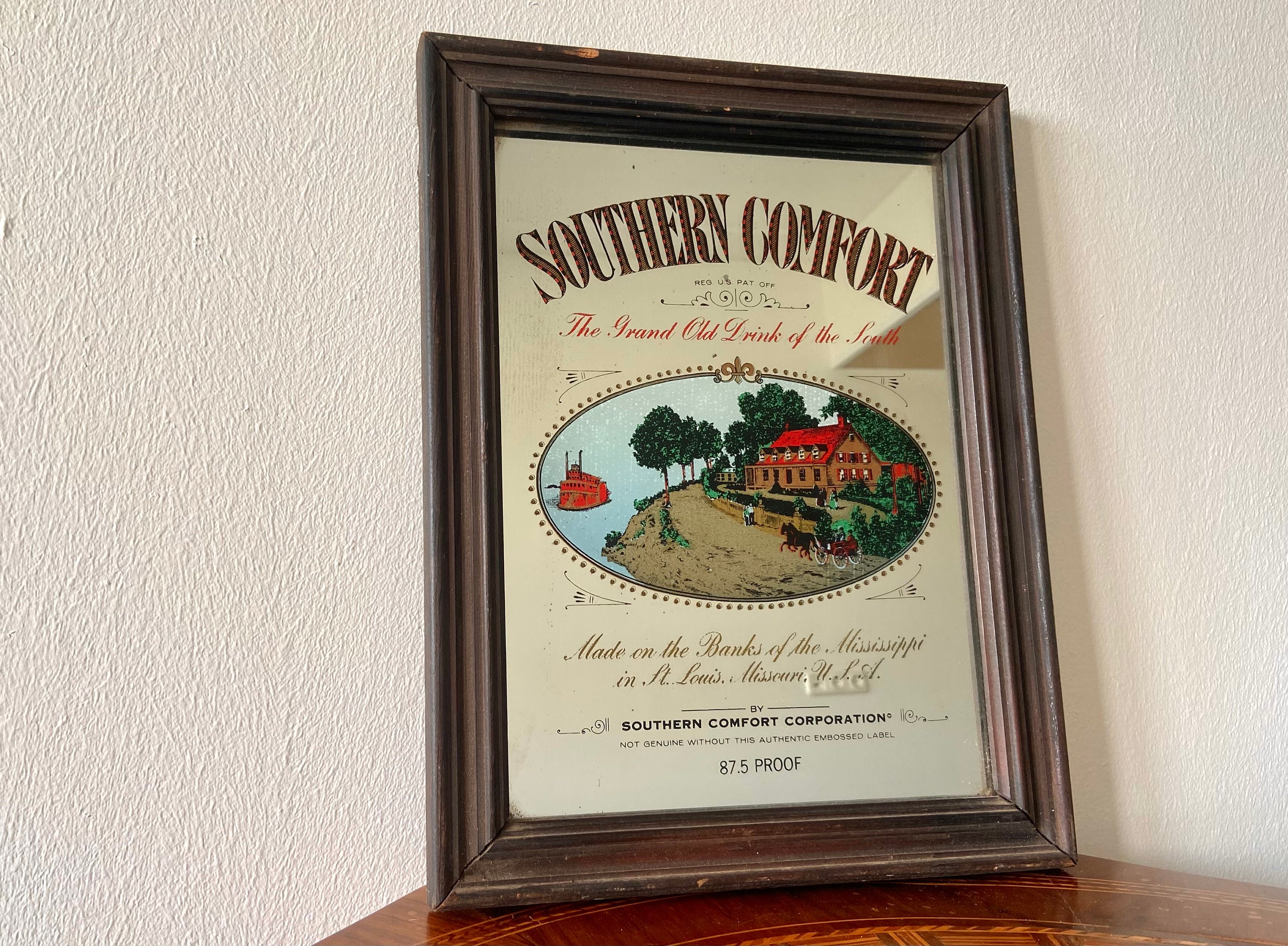 Vintage Southern Comfort Grand Old Drink Of South Bar Mirror
