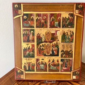 Antique Orthodox icon - 19th century - Biblical scenes - Painting - Religious antique - Christian - Orthodox