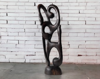Statua astratta in legno - Adrianus - Congo - Vintage - Arte moderna - Africa