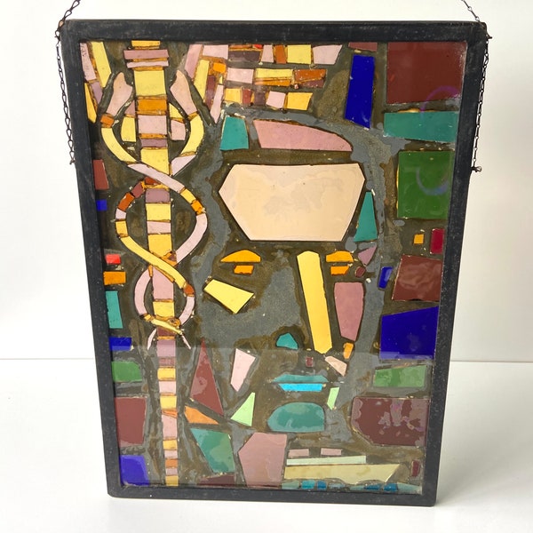 Stained glass window - Stained glass - General practitioner - Esculaap - Portrait - 1960s - Signed and dated: 'Perdeans W '67'