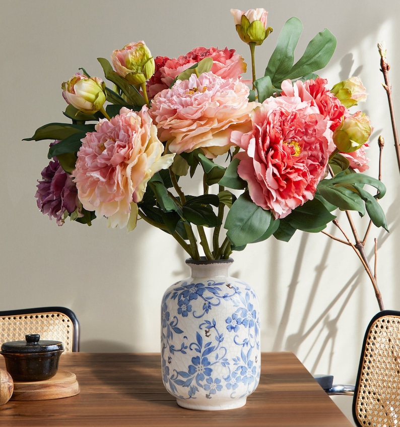 Handmade Blue and White Porcelain Vase for Flowers | Elegant Home Decor & Thoughtful Gift | gift | Room Decor