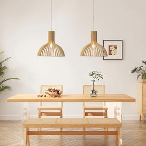 Handmade Wooden Pendant Light, Adjustable Hanging Light for Kitchen, Living Room, dining room, and bedroom, Home decor, Modern light , Gift