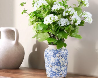 Handmade Blue and White Porcelain Vase for Flowers | Elegant Home Decor & Thoughtful Gift | gift | Room Decor