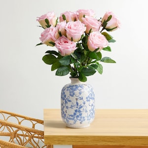 Handmade Blue and White Porcelain Vase for Flowers | Elegant Home Decor & Thoughtful Gift | gift | Room Decor