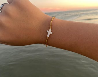 ハンドメイドゴールドクロスブレスレット - Etsy 日本