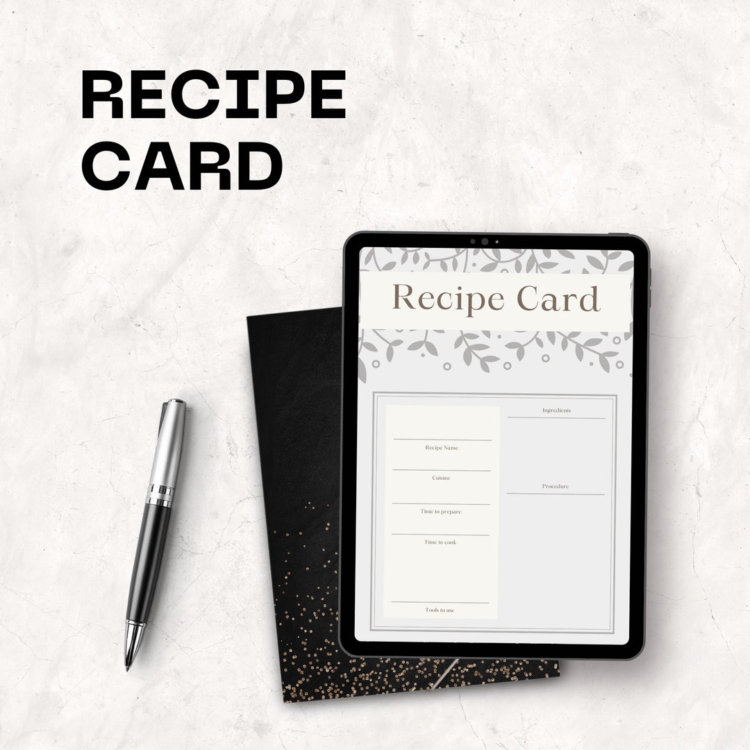 Printable Recipe Template Cookbook Sheets Autumn Theme - Etsy