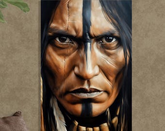 アメリカインディアンアートキャンバス - ネイティブモホーク