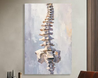 Spine Anatomy Canvas Print – Abstract Human Backbone Wall Art, Modern Medical Decor for Living Room or Office