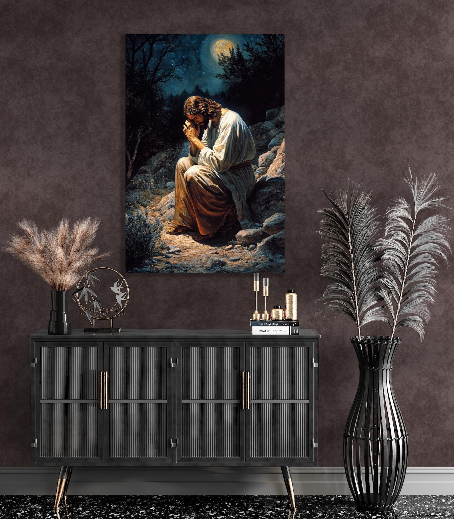 Jesus Praying in the Garden of Gethsemane, Canvas Print. Parable of ...