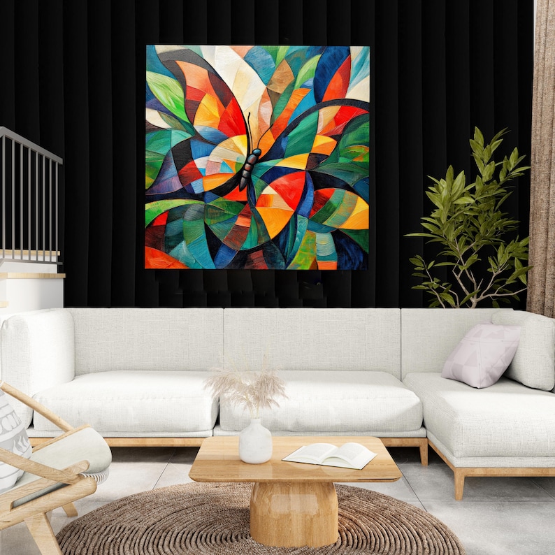 Abstract Butterfly Canvas Print, Colorful Modern Wall Art - Etsy
