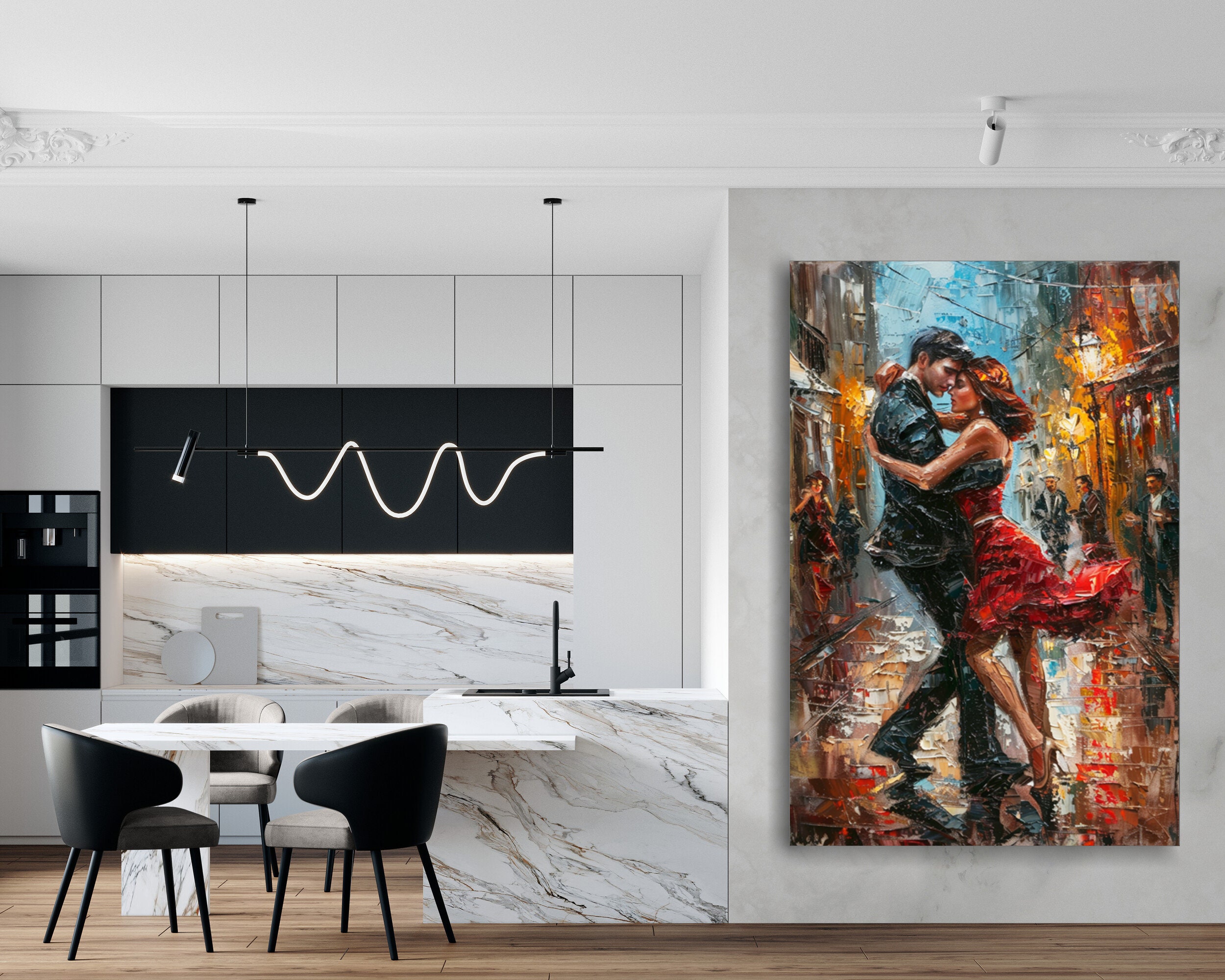 Wieco Art Fliegender Rock – Handgemaltes Ölgemälde Auf Leinwand | Abstrakt, Fertig Zum Aufhängen
