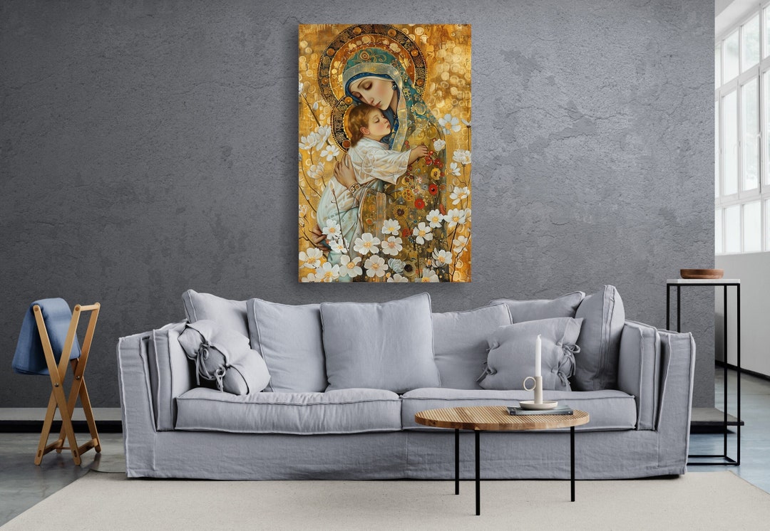 Mary With Baby Jesus Print | Blessed Virgin Mary, Child Canvas ...