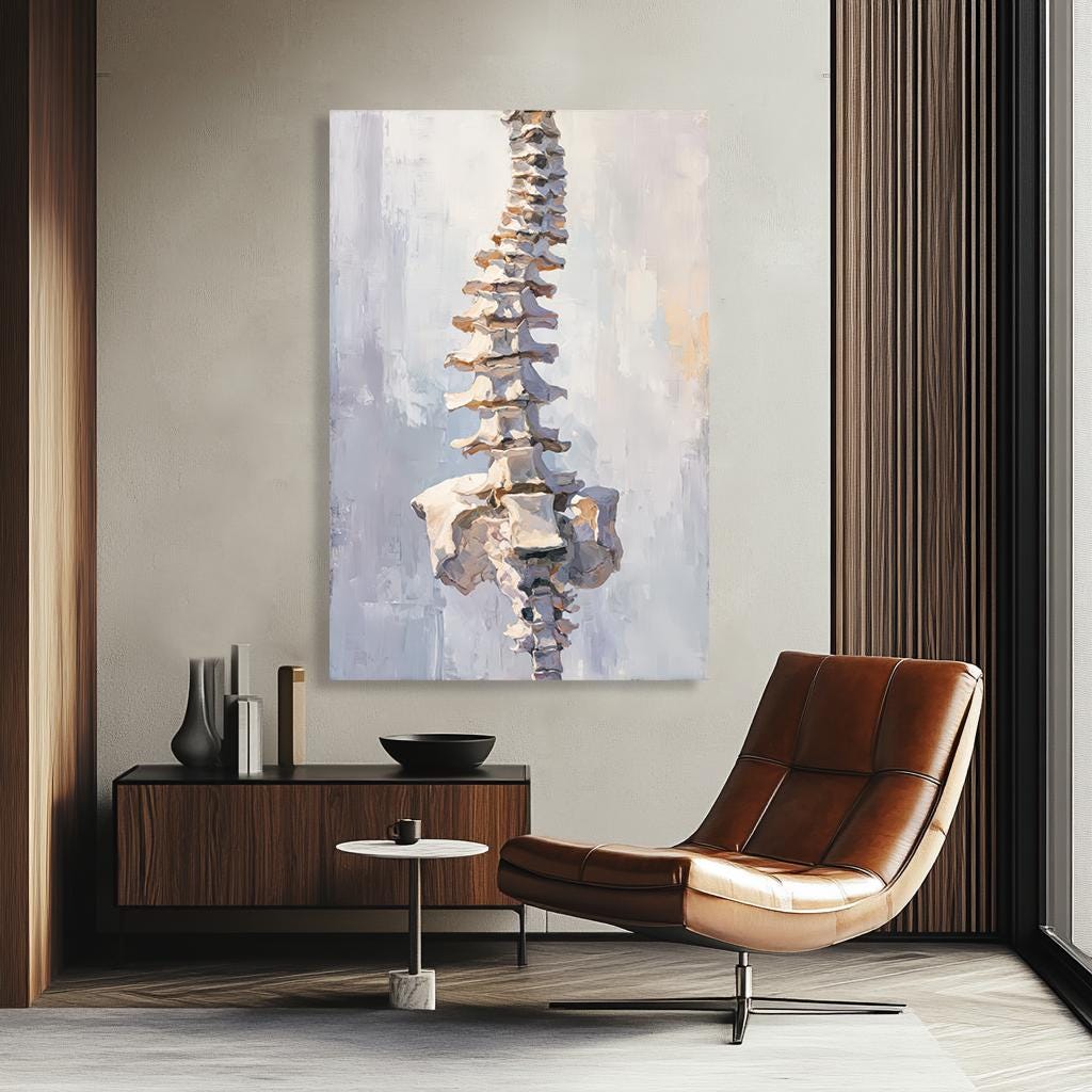 Spine Anatomy Canvas Print – Abstract Human Backbone Wall Art, Modern ...