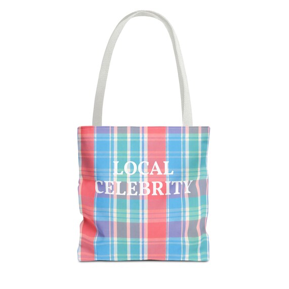 Local Celebrity Trendy Coastal Tote Bag | Beach Town Graphic