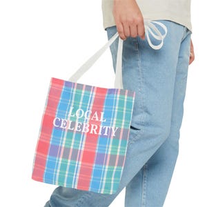 Bolso tote costero de moda de celebridades locales / Gráfico de pueblo playero imagen 3