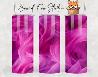 Pink Smoke Design 20oz Skinny Tumbler Wrap Seamless Sublimation Template, PNG Digital Download