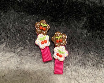 Mochi Donut hair clips | sold as a pair | cute, fully lined, non slip