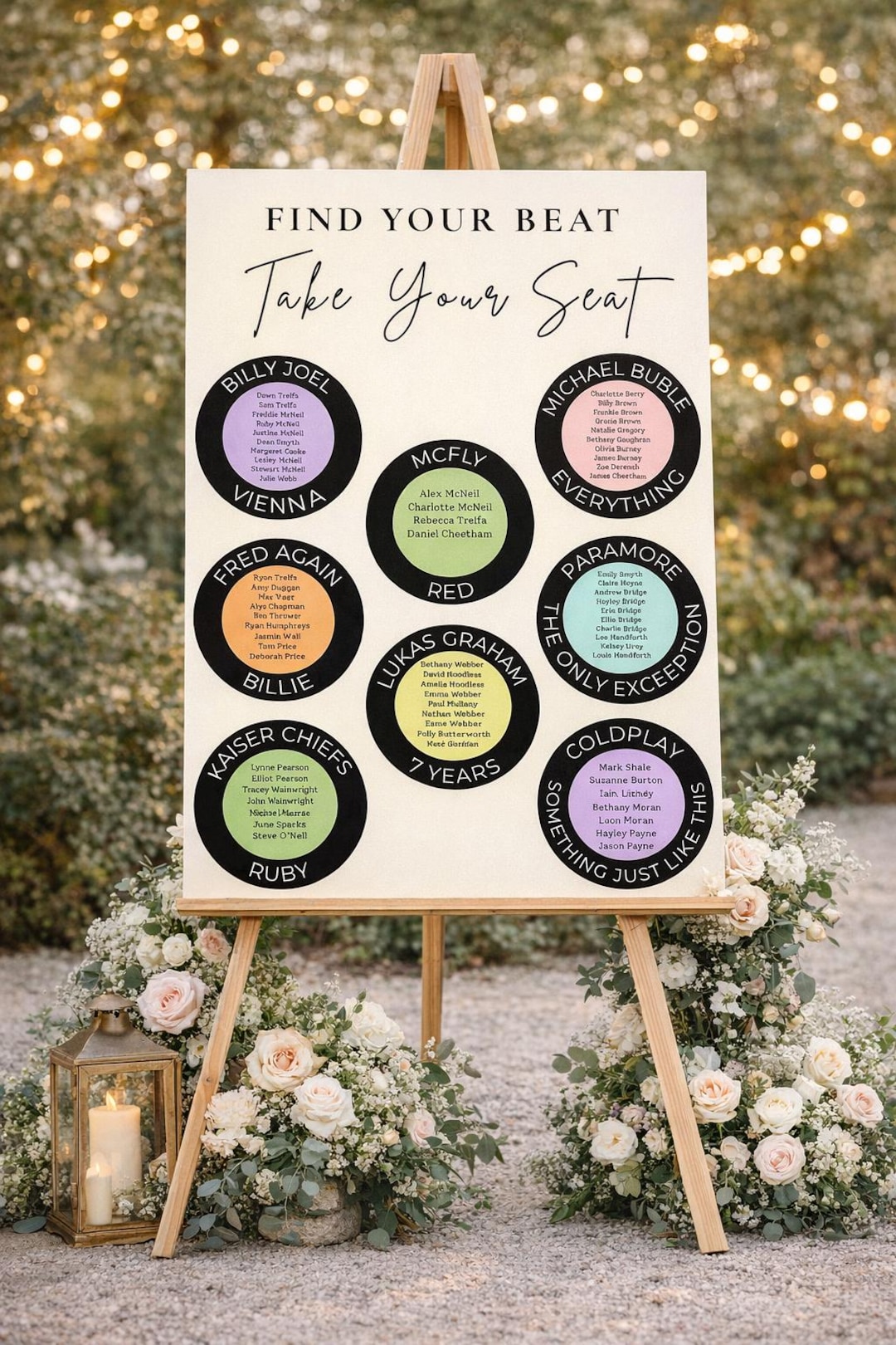 Seating Song Names Music Themed Wedding Seating Chart - Etsy UK