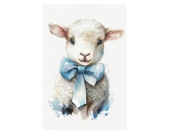 Boy Sheep Nursery Wall Art Décor, Nursery Art, Nursery Print, Cute Sheep Art, Lamb Animal Print, Nursery Décor, Farm Animals Nursery