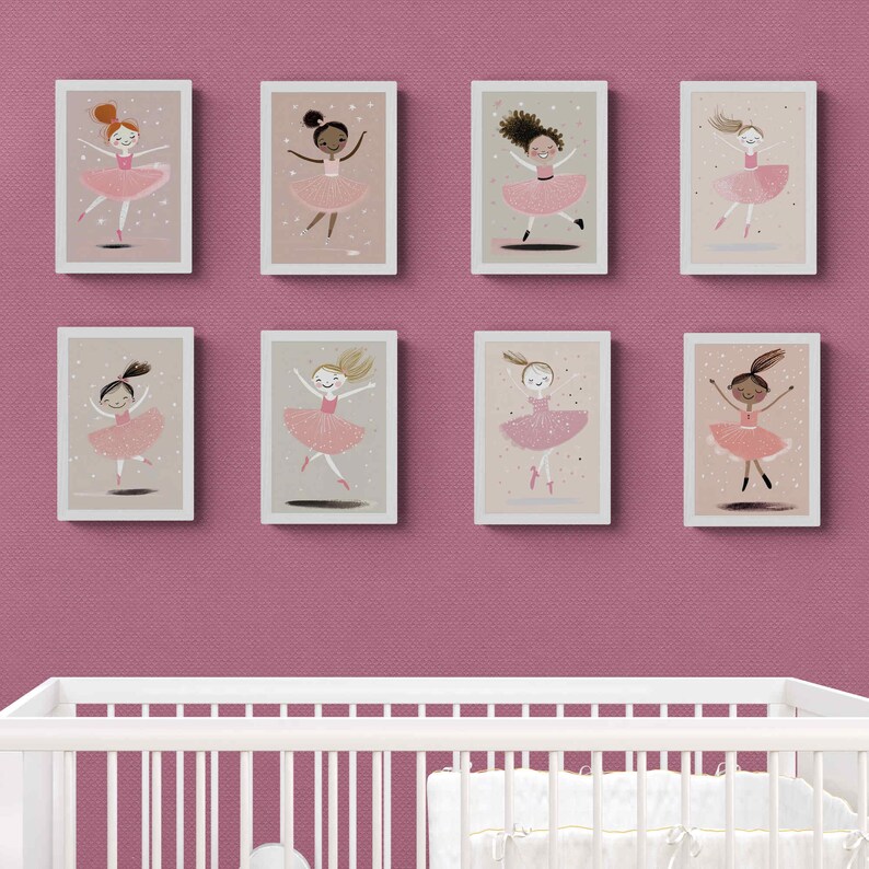 Ballerina Art Cute Little Girl Dance Print Nursery Decor Ballet Artwork