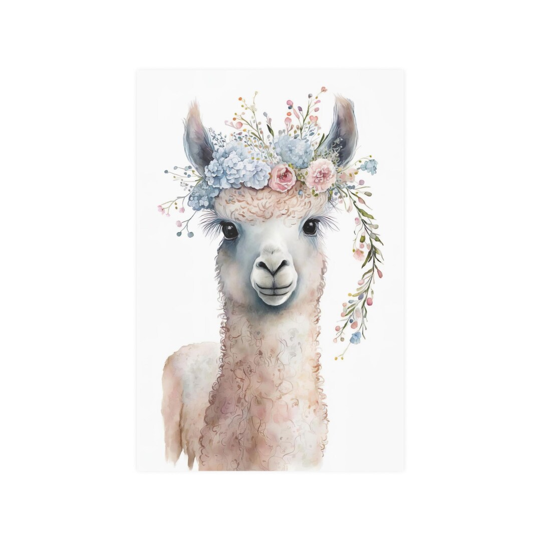 Light Llama Nursery Wall Art Décor Nursery Art Nursery Etsy